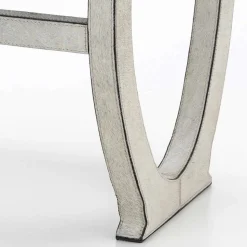 Consolle di design moderno con vassoio in cavallino grigio Felicia