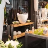 Consolle di design rettangolare doppio ripiano in legno di rovere Aida