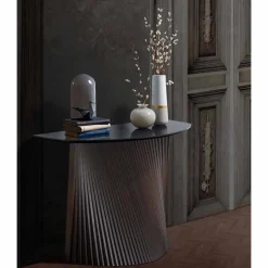 Consolle di Lusso in Legno con Piano in Gres Marmo Made in Italy - Oxide