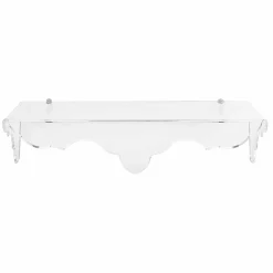 Consolle fissa a muro in plexiglass trasparente Bianca, made in Italy
