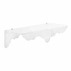 Consolle fissa a muro in plexiglass trasparente Bianca, made in Italy