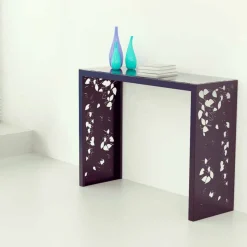 Consolle fissa di design Konsolle 120x40x90 Mabele, con ripiano in vetro