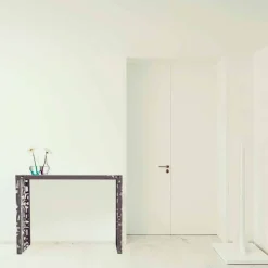Consolle fissa di design Konsolle 120x40x90 Mabele, con ripiano in vetro
