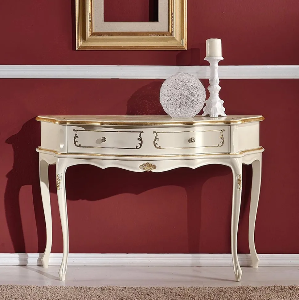 Consolle Ingresso Classica in Legno con 1 Cassetto Made in Italy - Leonor