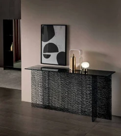 Consolle Ingresso di Design Vetro Extrachiaro Decorato Made in Italy – Sestola