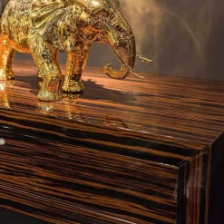 Consolle in legno di ebano lucido con cassetti scorrevoli Ada 4