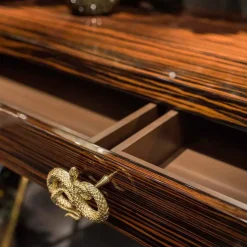 Consolle in legno di ebano lucido con cassetti scorrevoli Ada 4
