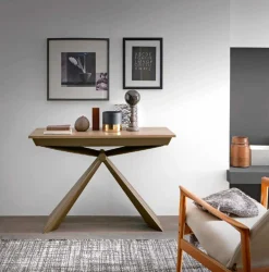 Consolle in Legno e Metallo Allungabile Fino 295 cm Made in Italy - Timedio