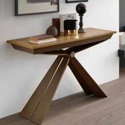 Consolle in Legno e Metallo Allungabile Fino 295 cm Made in Italy - Timedio