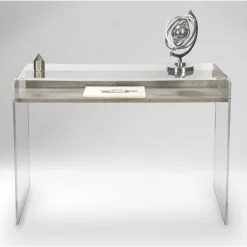 Consolle in Plexiglass Trasparente con Ripiano in Legno di Design - Carducci