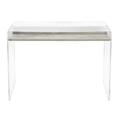 Consolle in Plexiglass Trasparente con Ripiano in Legno di Design - Carducci