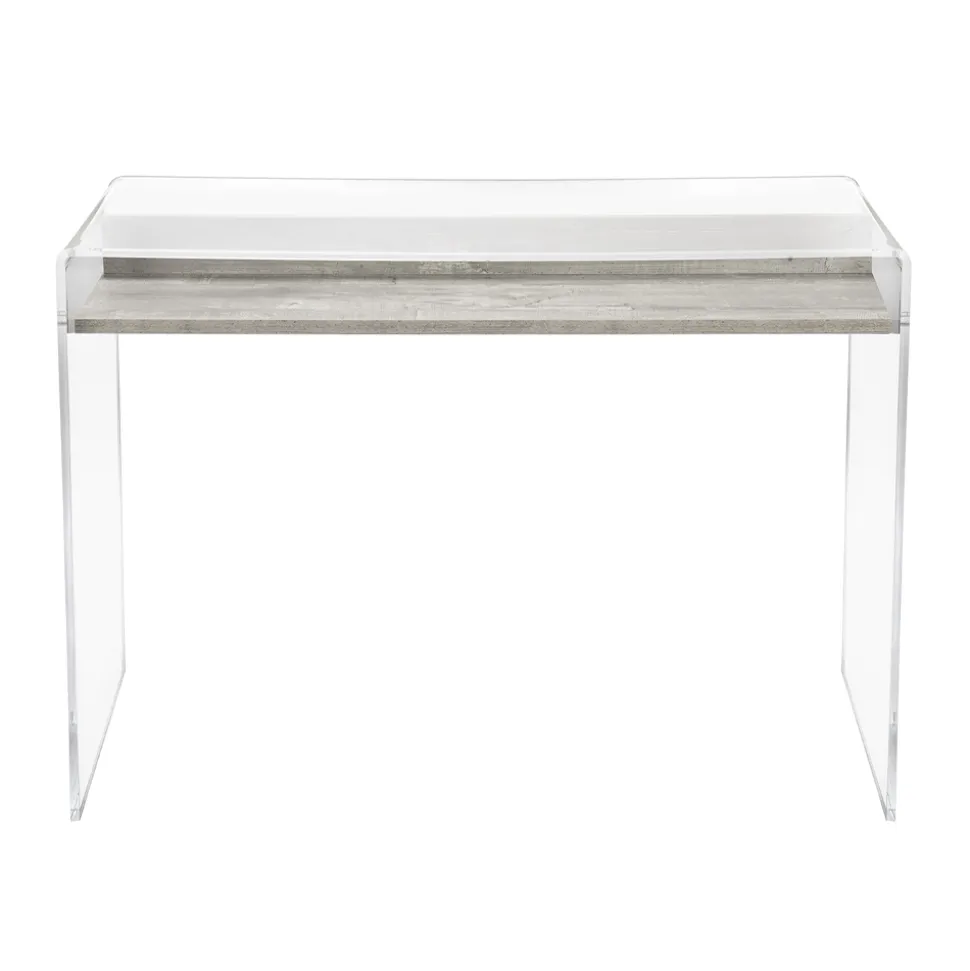 Consolle in Plexiglass Trasparente con Ripiano in Legno di Design - Carducci