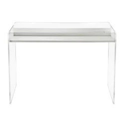 Consolle in Plexiglass Trasparente con Ripiano in Legno di Design - Carducci