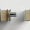 Consolle in Vetro Extrachiaro e Legno Alta Qualità Made in Italy - Damiano