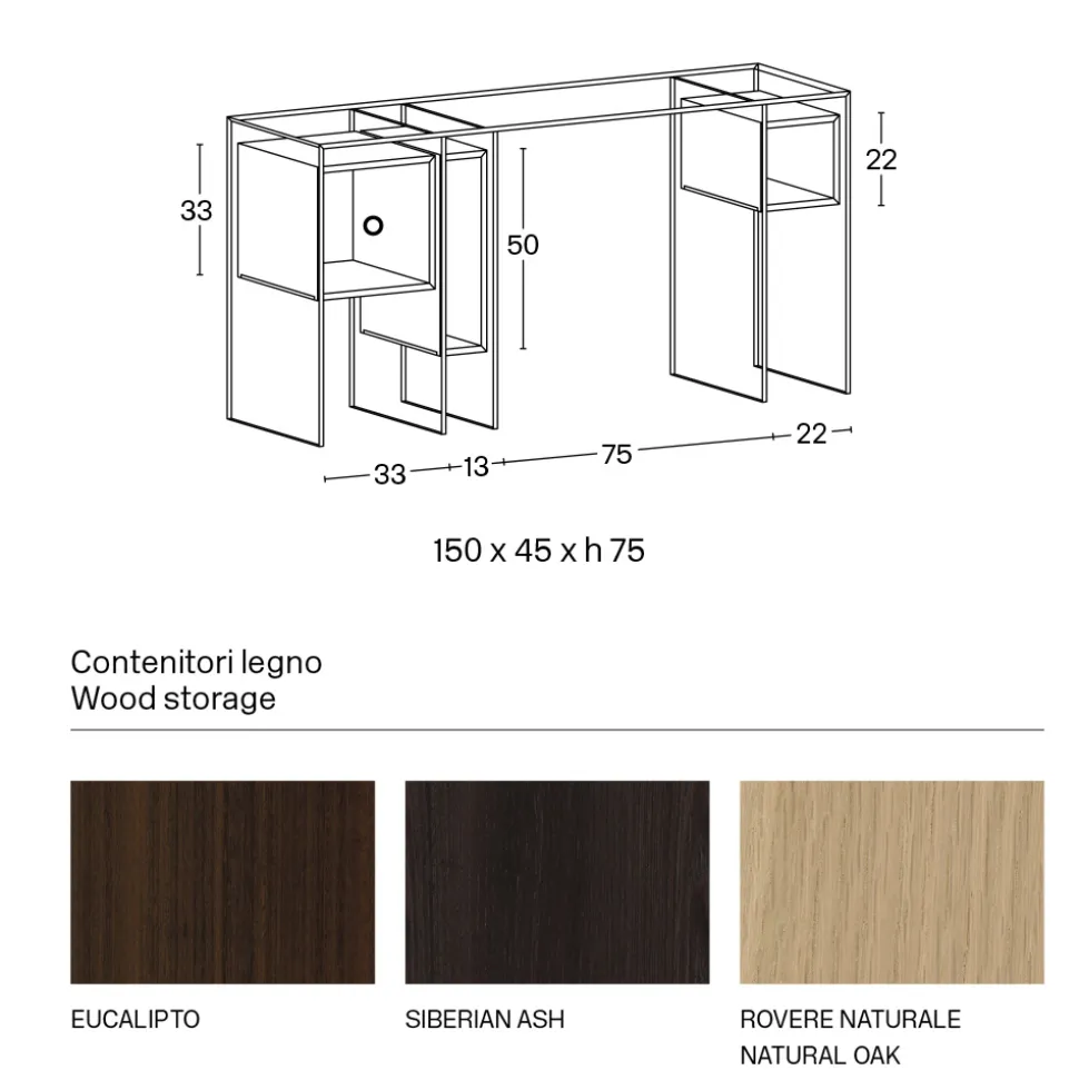 Consolle in Vetro Extrachiaro e Legno Alta Qualità Made in Italy - Damiano