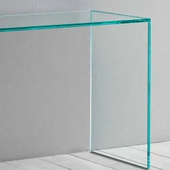 Consolle in Vetro Extrachiaro Design Minimale Made in Italy 2 Dimensioni - Selex