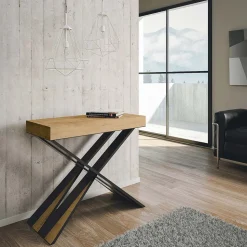 Consolle Moderna Allungabile a 300 cm con Telaio Antracite Made in Italy - Avventura