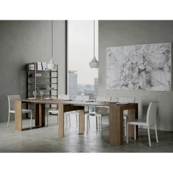 Consolle Moderna Allungabile 296 cm in Legno Nobilitato Made in Italy - Ariella