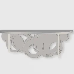 Consolle Moderna di Design in Legno Sabbia e Beige da Fissare a Parete - Orbita
