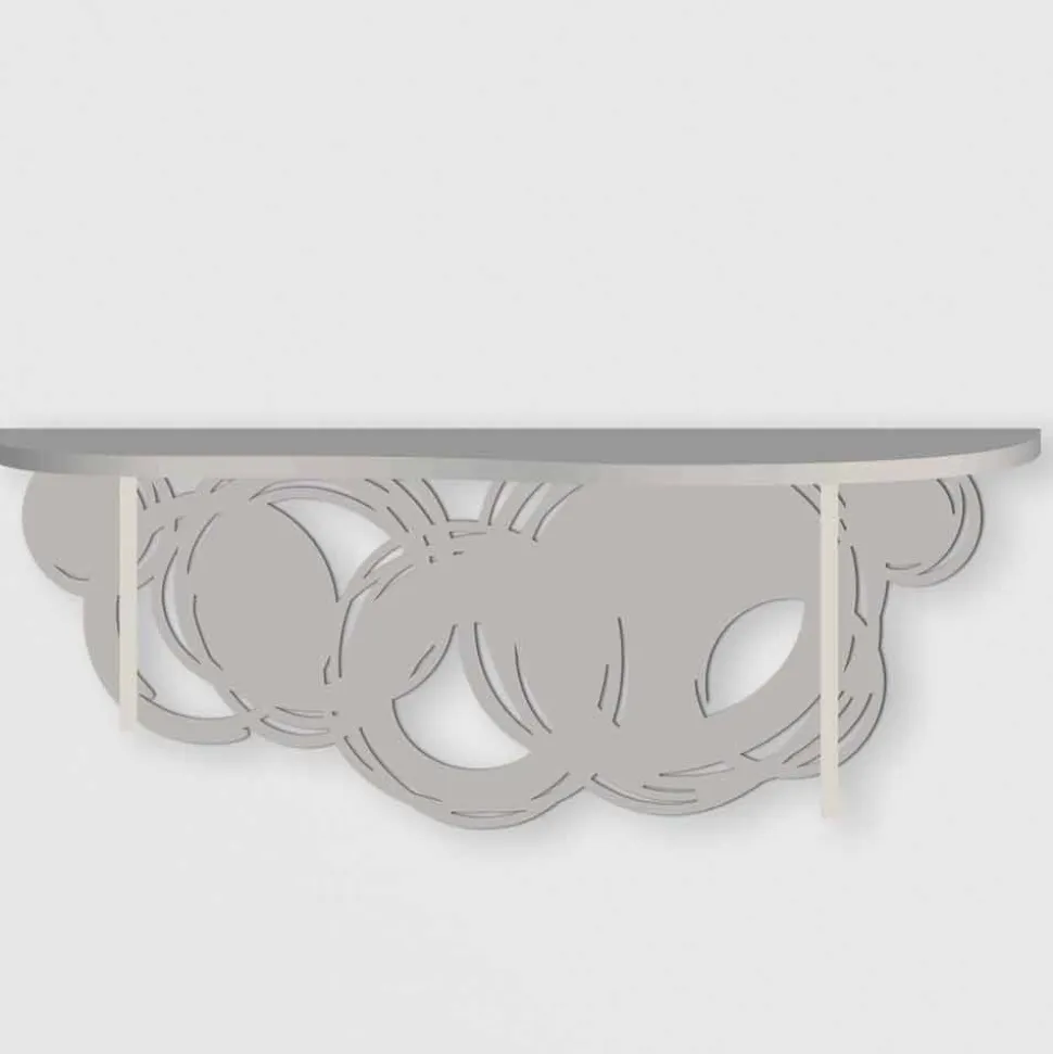 Consolle Moderna di Design in Legno Sabbia e Beige da Fissare a Parete - Orbita