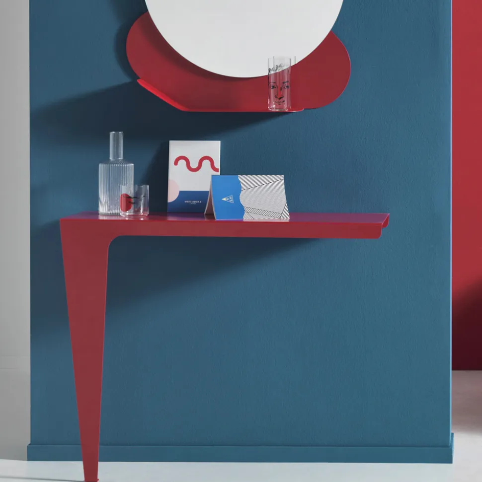 Consolle Moderna di Design Minimale in Metallo Colorato Made in Italy - Benjamin