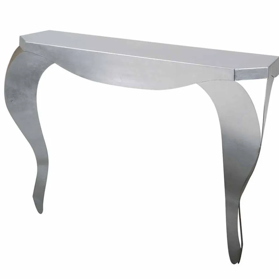 Consolle Moderna in Ferro Foglia Oro o Argento Made in Italy – Daledale