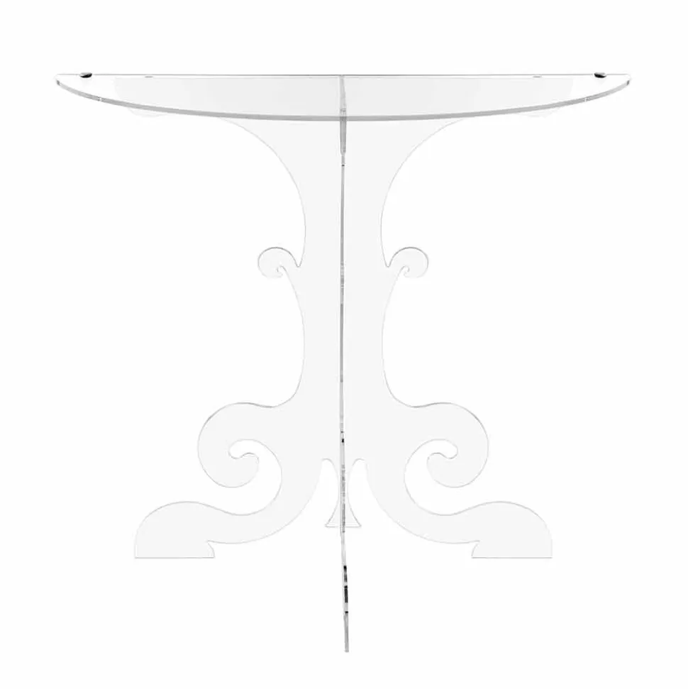 Consolle moderna in plexiglass trasparente prodotta in Italia,Belfiore