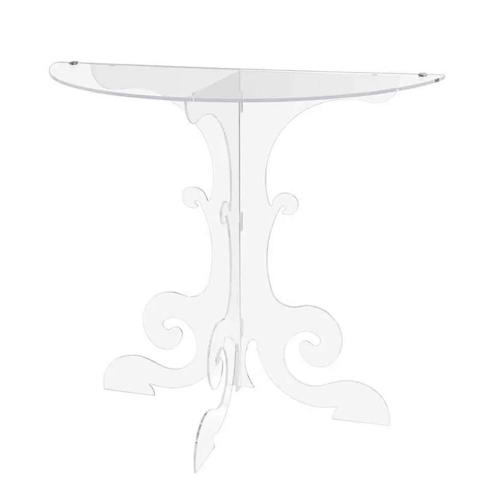 Consolle moderna in plexiglass trasparente prodotta in Italia,Belfiore