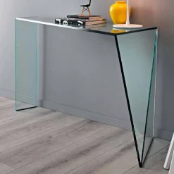Consolle per Ingresso Moderna in Vetro Extrachiaro Made in Italy – Rosalia