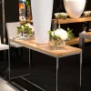 Consolle rettangolare in legno e metallo 100% Made in Italy Flora