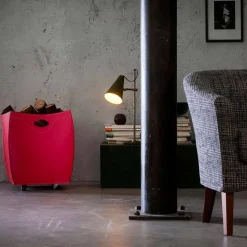 Contenitore portalegna in cuoio di design Botte, made in Italy