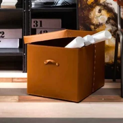 Contenitore Portaoggetti Moderno in Cuoio Rigenerato Made in Italy – Gabry