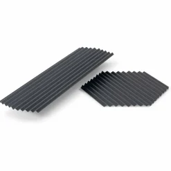 Coppia di Vassoi in Acciaio Laccato Nero o Dorato Design Moderno - Savona