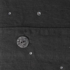 Copripiumone in Lino Nero con Cristalli Letto Matrimoniale di Lusso - Damante
