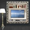 Cornice porta TV da parete in legno prodotta a mano in Italia Mario