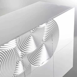 Credenza a 10 ante Ardesia, design moderno, bianca, nera oppure oro