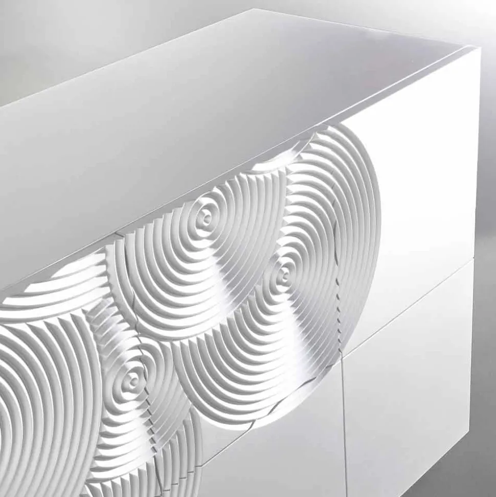 Credenza a 10 ante Ardesia, design moderno, bianca, nera oppure oro