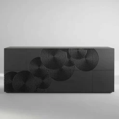 Credenza a 10 ante Ardesia, design moderno, bianca, nera oppure oro