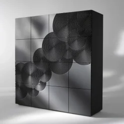 Credenza a 8 ante design moderno Ardesia, bianca, nera oppure oro