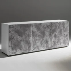 Credenza a 3 Ante e 3 Ripiani Interni in Legno e MDF - Pesci