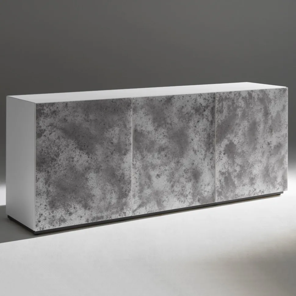 Credenza a 3 Ante e 3 Ripiani Interni in Legno e MDF - Pesci