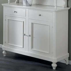 Credenza Alta con Vetrina da Soggiorno in Legno Made in Italy - Bran