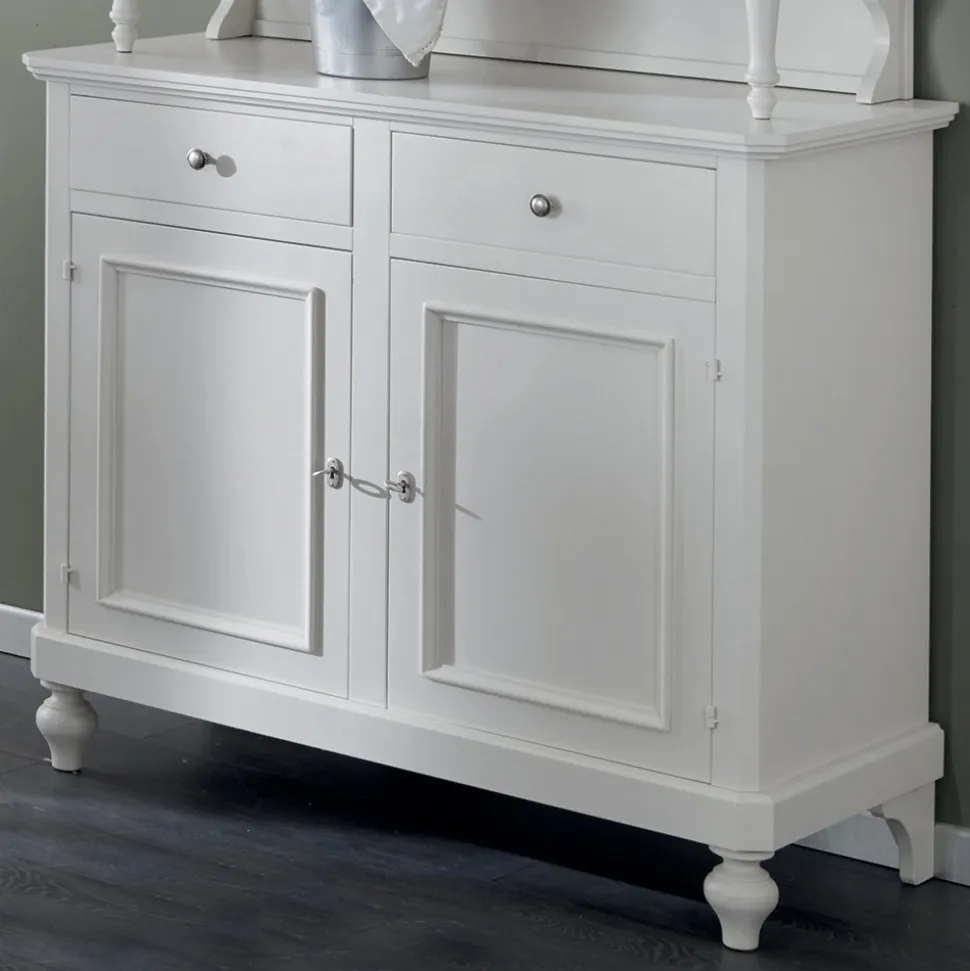 Credenza Alta con Vetrina da Soggiorno in Legno Made in Italy - Bran