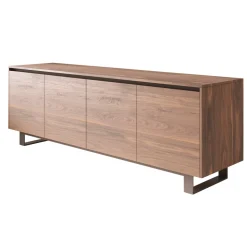 Credenza Alta in Legno con Base in Metallo Made in Italy - Berta