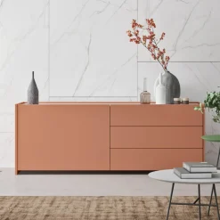 Credenza 1 Anta e 3 Cassetti in Legno Ecologico Lusso Made in Italy - Lidia