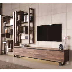 Credenza Bassa in Legno con Base in Metallo Made in Italy - Berta