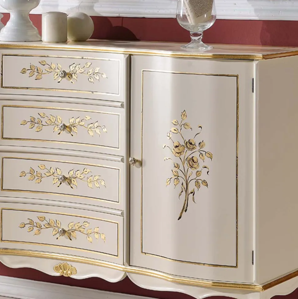 Credenza Classica 2 Ante e 4 Cassetti in Legno Made in Italy - Windsor