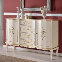 Credenza Classica 2 Ante e 4 Cassetti in Legno Made in Italy - Windsor