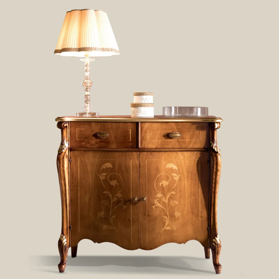 Credenza Classica da Soggiorno Legno con Intarsi Made in Italy - Ottaviano