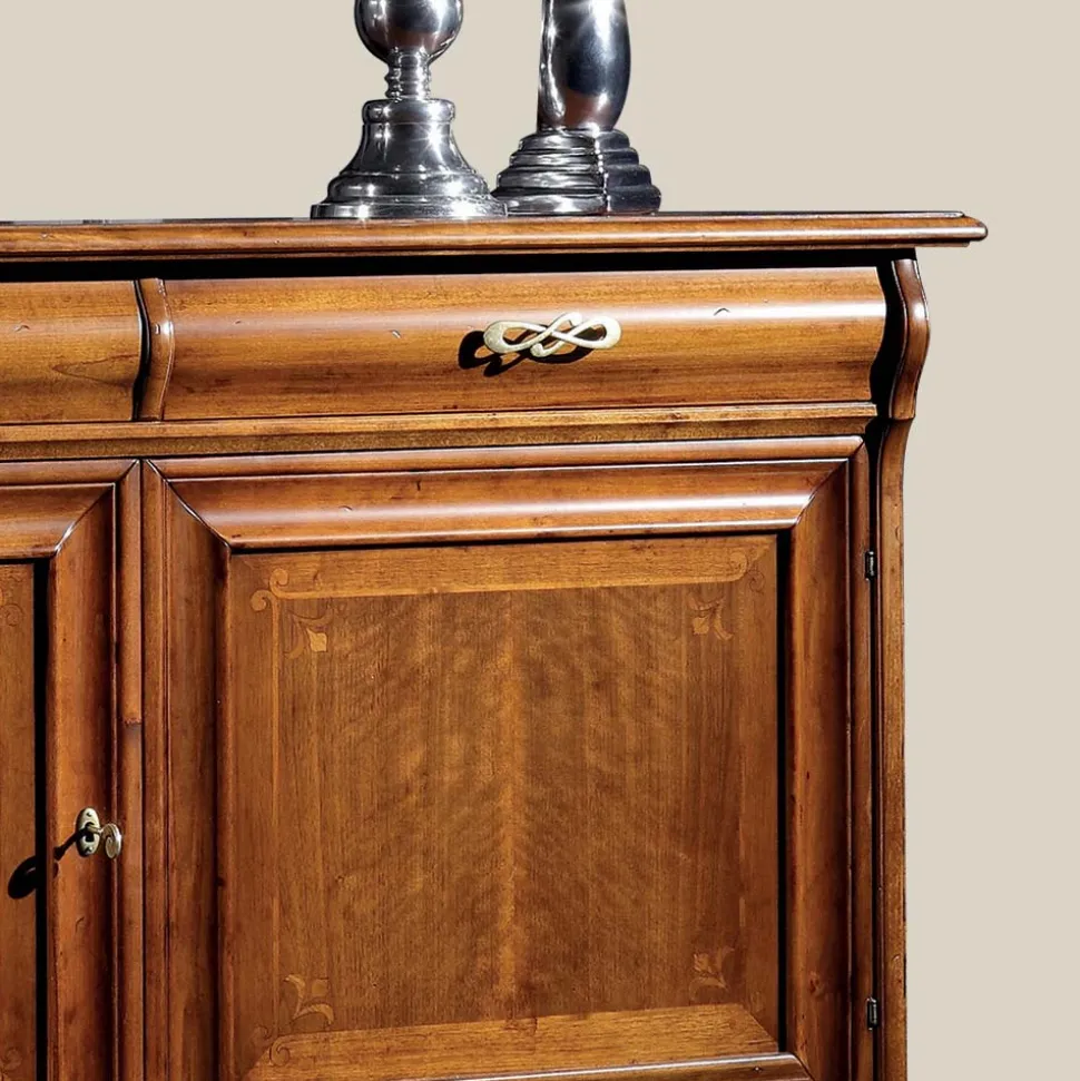 Credenza Classica da Soggiorno in Legno di Noce Made in Italy - Helisa